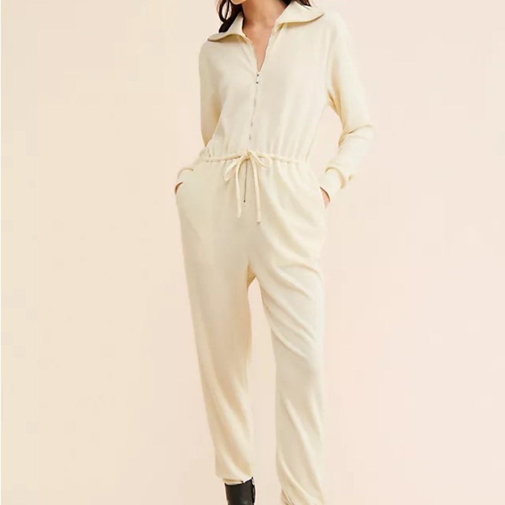 NWT WeWoreWhat Collar Waffle Jumpsuit